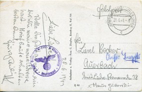 1941, 21.Jun., Ans.-Kte. JÜTERBOG ADOLF-HITLER-LAGER c(Handstpl.) nach Auerbach. Abs.: 2...