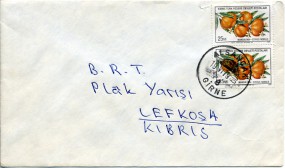 1979, 19.Jun., Bf.m. MeF. ALSANCAK GIRNE 8(Handstpl.) nach Lefkosa. Porto: 50 M.