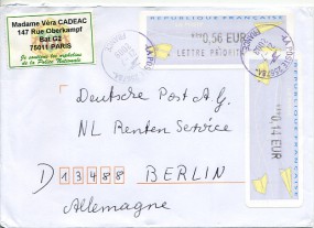 2009, 21.Jul., Bf.m. MiF. LA POSTE 25678(Handstpl.) nach Deutschland. Porto: EUR 0.70.