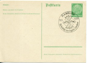 1939, 31.Mai , 5Pfg.-GA-Kte. HAMBURG - HEIMKEHR DER LEGION CONDOR(So.-Stpl.).
