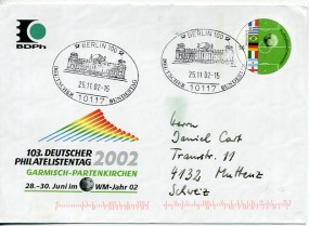 2002, 25.Nov., 56c.-GA-Umschlag. 10117 BERLIN 100 - DEUTSCHER BUNDESTAG(Handwerbestpl.) ...