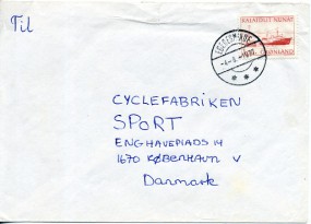 1977, 4.Aug., Bf.m. EF. EGEDESMINDE ***(Handstpl.) nach København(Dänemark). Porto: Kr.1...