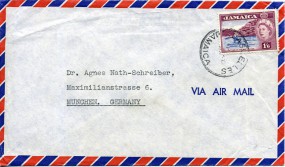 1962, 20.Jul., Lp.-Bf.m. EF. LASSELLES JAMAICA(Handstpl.) nach Westdeutschland. Porto: 1...