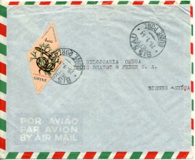 1964, 26.Sep., Lp.-Bf.m. EF. BISSAU GUINE PORT.(Handstpl.) in die Schweiz. Porto: 4$oo.