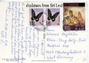 1979, 4.Apr., Ans.-Kte. m. MiF. BENTOTA TOURIST VILLAGE(Handstpl.) nach Westdeutschland....