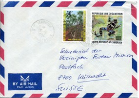 1984, 13.Aug., Lp.-Bf.m. MiF. MAROUA(Handstpl.) in die Schweiz. Porto: F 160.