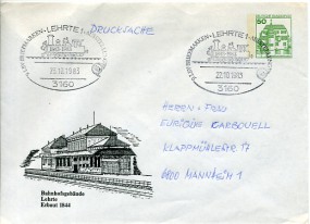 1983, 23.Okt., 50Pfg.-GA-Umschlag. 3160 LEHRTE 1 - 9.LBV-BRIEFMARKENAUSSTELLUNG(So.-Stpl...