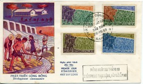 1959, 26.Okt., FDC m. MiF. SAIGON - PHAT TRIEN CONG DONG(So.-Stpl.).