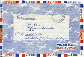 1956, 18.Aug., Lp.-Bf.m. MiF. PHNOM PENH CAMBODGE(Handstpl.) nach Westdeutschland. Porto...