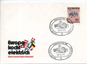 1972, 23.Mai , Umschlag m. EF. 2 HAMBURG 36 - STROM KENNT KEINE GRENZEN(So.-Stpl.).