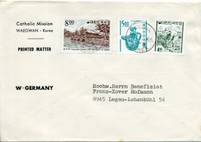 1966, 19.Okt., Drucks.-Bf.m. MiF. WAEGWAN KOREA(Handstpl.) nach Westdeutschland. Porto: ...