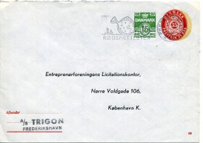 1967, 24.Jan., 35ø.&15ø.-GA-Umschlag. FREDERIKSHAVN - RODSPÆTTEBYEN(Masch.-Werbestpl.) n...