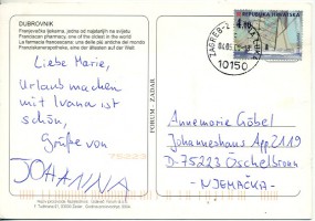 2005, 4.Mai , Ans.-Kte. m. EF. 10150 ZAGREB..NA LUKA(undeutl.Handstpl.) nach Deutschland...