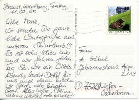 2005, 11.Feb., Ans.-Kte. m. EF. 6708 BRAND..(undeutl.Masch.-Stpl.) nach Deutschland. Por...