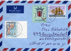 1968, 12.Feb., Lp.-Bf.m. MiF. LOURENCO MARQUES(Handstpl.) nach Westdeutschland. Porto: 1...