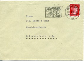 1944, 21.Sep., Bf.m. EF. BERLIN SW11 ag - JAGDFLIEGER DAS GEBOT DER STUNDE(Masch.-Werbes...