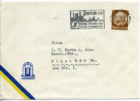 1937, 3.Mrz., Drucks.-Bf.m. EF. ZWICKAU (SACHS) 2 a - ZWICKAU SÄCHS. STEINKOHLE SÄCHS. ZE...