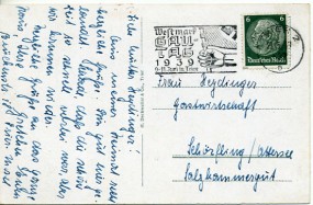 1939, 23.Mai , Ans.-Kte. m. EF. TRIER 2 a - WESTMARK GAU-TAG 1939 9.-11.JUNI IN TRIER(Ma...