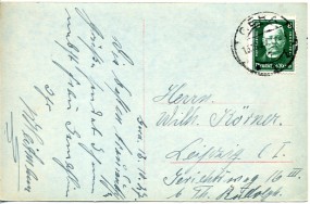 1927, 13.Okt., Ans.-Kte. m. EF. GERA 1 *m(Handstpl.) nach Leipzig. Porto: RM 0.08.