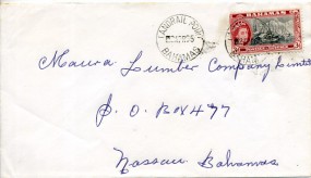1965, 2.Apr., Bf.m. EF. LANDRAIL POINT BAHAMAS(Handstpl.) nach Nassau. Porto: $0.03.
