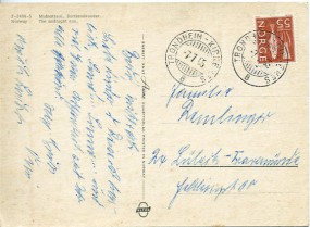 1965, 7.Jul., Ans.-Kte. m. EF. TRONDHEIM-KIRKENES B(Bahnpost-Stpl.) nach Westdeutschland...