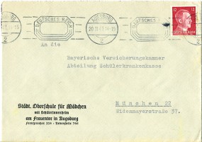 1941, 20.Nov., Bf.m. EF. AUGSBURG 2 - DEUTSCHES REICH(Masch.-Stpl.) nach München. Porto:...