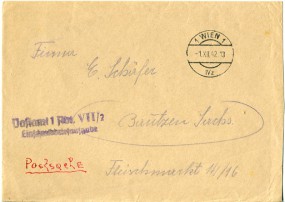 1942, 1.Dez., unfrank. Postsache-Bf. 1 WIEN 1 IVz(österr. Handstpl.) nach Bautzen.