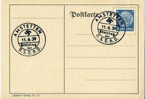 1939, 11.Jun., Kte. m. EF. AMSTETTEN - KREISTAG DER N.S.D.A.P.(So.-Stpl.). Sonntags gest...