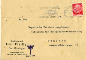 1937, 9.Sep., Bf.m. EF. BAD KISSINGEN a - MAGEN STOFFWECHSEL DARM HERZ LEBER GALLE RAKOCZ...