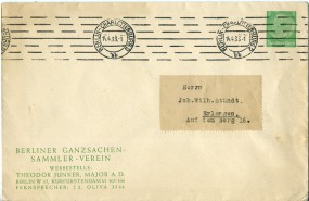 1933, 14.Apr., 5Pfg.-GA-Umschlag. BERLIN-CHARLOTTENBURG 2 bb(Masch.-Stpl.) nach Erlangen...