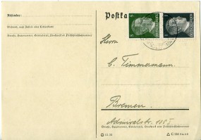 1942, 19.Mai , Kte. m. EF. WILHELMSHORST ÜBER MICHENDORF (MARK)(Handstpl.) nach Bremen. ...