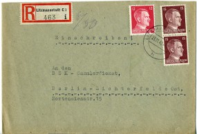 1942, 23.Nov., R-Bf.m. MiF. LITZMANNSTADT C1 h(Handstpl.) nach BERLIN-LICHTERFELDE 1 a...