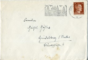 1944, 31.Okt., Bf.m. EF. ASCHAFFENBURG. a - KENNST DU ASCHAFFENBURG?(Masch.-Werbestpl.) ...