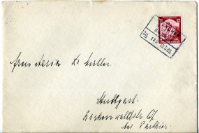 1935, 17.Mai , Bf.m. EF. MÜNCHEN STUTTGART BAHNPOST ZUG 119(bayer.Bahnpost-Stpl.) nach S...