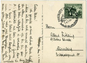 1940, 4.Jan., Ans.-Kte. m. EF. ESSLINGEN (NECKAR) - BESUCHT DIE ALTE REICHS..(undeutl.Ha...