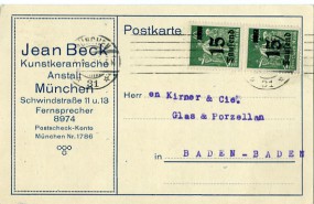 1923, 5.Sep., Kte. m. MeF. MÜNCHEN 31 **(Masch.-Stpl.) nach Baden-Baden. Porto: 30000 M....