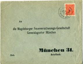 1922, 25.Sep., Bf.m. EF. BAY. BAHNPOST MAINBURG-FREISING ZG.33(bayer.Bahnpost-Stpl.) nac...