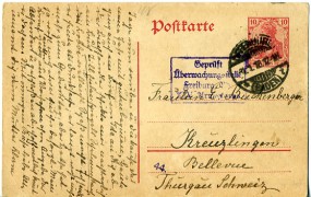 1918, 11.Jan., 10Pfg.-GA-Kte. OFFENBURG (BADEN) *t(Handstpl.) in die Schweiz. Porto: M 0...