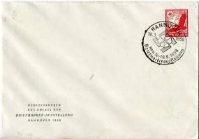 1938, 18.Sep., 10Pfg.-GA-Umschlag. HANNOVER - BRIEFMARKENAUSSTELLUNG VOM 16.-18.9.1938(S...