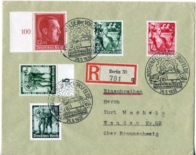 1938, 26.Mai , R-Bf.m. MiF. ROTHENFELDE ÜBER VORSFELDE - GRUNDSTEINLEGUNG DES VOLKSWAGENW...