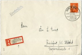1930, 12.Sep., R-45Pfg.-GA-Umschlag. BERLIN W62 - INTERN.POSTWERTZEICHEN-AUSSTELLUNG 12.-...