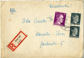 1942, 13.Nov., R-Bf.m. MiF. 21/5 WIEN 148 c(österr. Handstpl.) nach HAMELN 1 d. Postla...