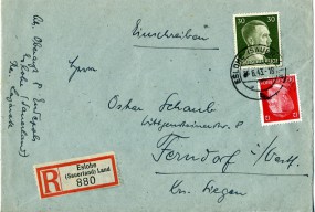 1943, 26.Jun., R-Bf.m. MiF. ESLOHE (SAUERLAND) b(Handstpl.) nach KREUZTAL (KR SIEGEN) b...