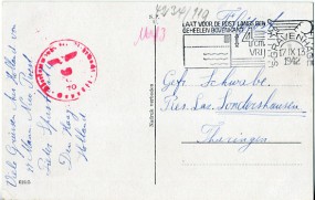 1942, 17.Sep., Feldpost-Ans.-Kte. 'S GRAVENHAGE - LAAT VOOR DE POST LANGS DEN GEHEELEN BO...