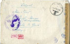 1943, 29.Sep., Feldpost-Bf. FELDPOST --- e(Feldpost-Handstpl.) in die Schweiz. Abs.: Fel...