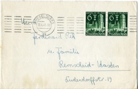 1941, 20.Apr., Bf.m. MeF. DÜSSELDORF 1 oo(Masch.-Stpl.) nach Remscheid. Sonntags gestemp...