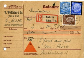 1934, 17.Okt., R-NN-Kte. m. MiF. BERLIN N24 *h(Handstpl.) in die Schweiz. Porto: RM 0.95...