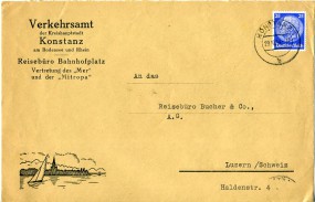 1934, 29.Okt., Bf.m. EF. KONSTANZ 1 b(Handstpl.) in die Schweiz. Porto: RM 0.25.