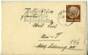 1940, 30.Dez., Drucks.-Bf.m. EF. ULM (DONAU) 1 a - TU EISERN DEINE PFLICHT DU SICHERST DE...