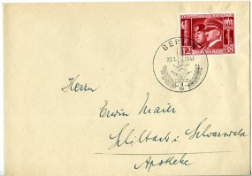 1941, 30.Jan., Bf.m. EF. BERLIN(So.-Stpl.) nach Schiltach. Porto: RM 0.12.